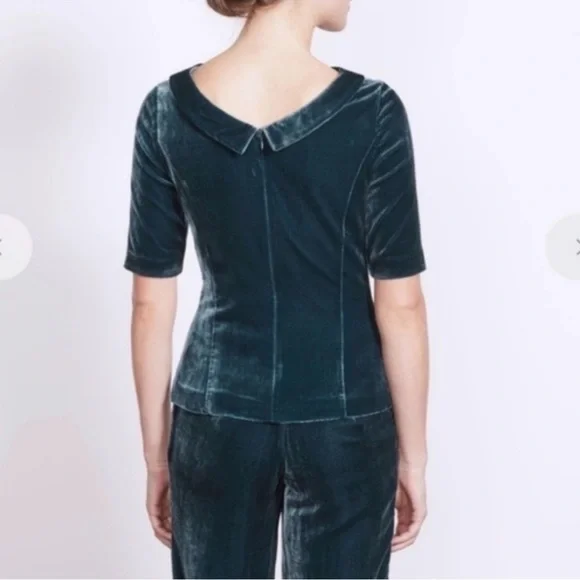 Boden Dark blue velvet like top - Picture 3 of 7